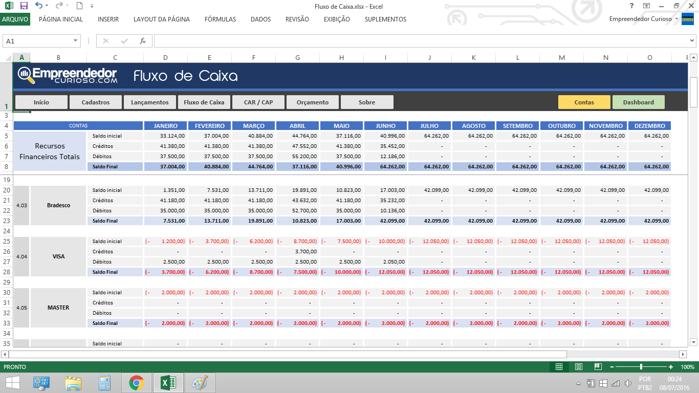 Fluxo de Caixa Controle Financeiro Empreendedor Curioso Fluxo de Caixa Controle Financeiro Empreendedor Curioso