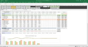 planilha de contas a pagar em Excel download - fluxo de caixa, controle financeiro - Fluxo mensal