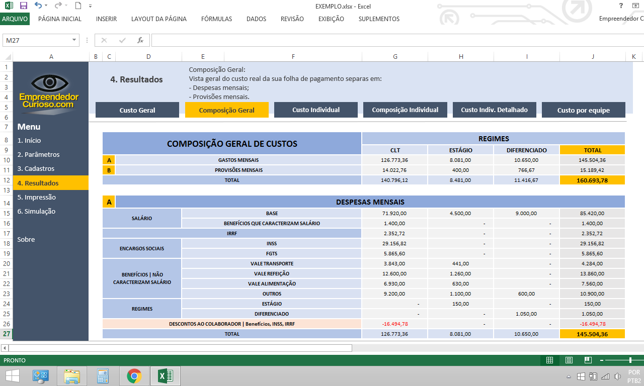 Folhas de cálculo prontas - EXCEL PARA ADMINISTRATIVOS