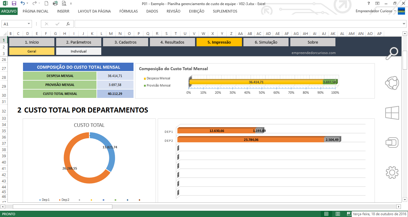 Folhas de cálculo prontas - EXCEL PARA ADMINISTRATIVOS